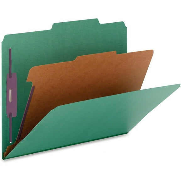 Nature Saver 2/5 Tab Cut Legal Recycled Classification Folder - 8 1/2" x 14" - 2" Fastener Capacity for Folder, 2" Fastener Capacity, 2" Fastener Capacity - Top Tab Location - Righ | Bundle of 5 Boxes