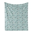 thumbnail image 1 of Blue Sky Soft Flannel Fleece Throw Blanket, Clouds with Various Details Polka Dots Stripes Rain, Cozy Plush for Indoor and Outdoor Use, 60" x 80", Seafoam Multicolor, by Ambesonne, 1 of 6