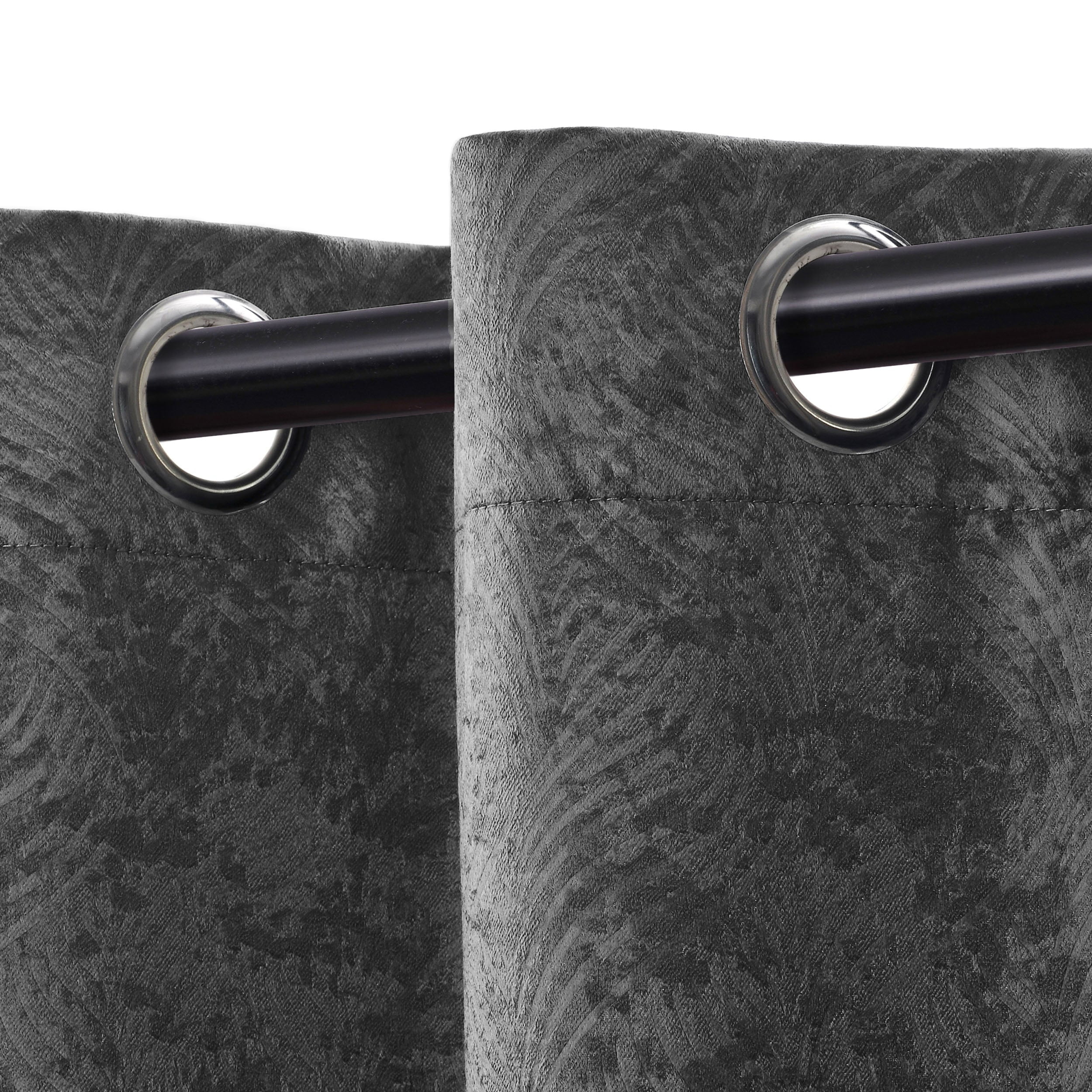 Superior Wave Blackout Grommet Curtains Panel Set, Gray, 42" x 84"