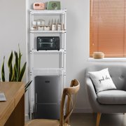 White 4-Tier Adjustable Microwave Rack Over Mini Fridge Storage Shelf
