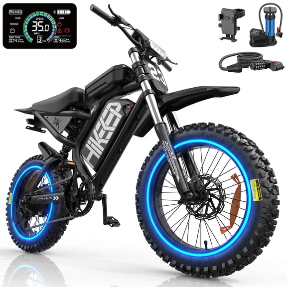 HiKeep 20" Fat Tire Electric Bike for Adults, 1500W Motor 3000W Peak, 52V 40Ah Removable Battery, UL2849 Certified Ebike, Full Suspension