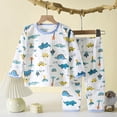 thumbnail image 2 of larppty Big Girls Cute Pajama Sets Long Sleeve Tops and Pant Teens Sleepwear 2 Piece Pjs Clothes2-3 YearsLight Blue, 2 of 3