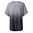 thumbnail image 6 of 2026 ! asdoklhq Womens Plus Size Tops,Women's Casual Gradient Printed V-neck Short Sleeve Loose T-shirt Tops, 6 of 6
