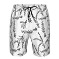 thumbnail image 3 of Goofa Lavender Flowers Printed Mens Swim Trunks Summer Quick Dry Short Beach Swimwear Bathing Suits-XX-Large, 3 of 9