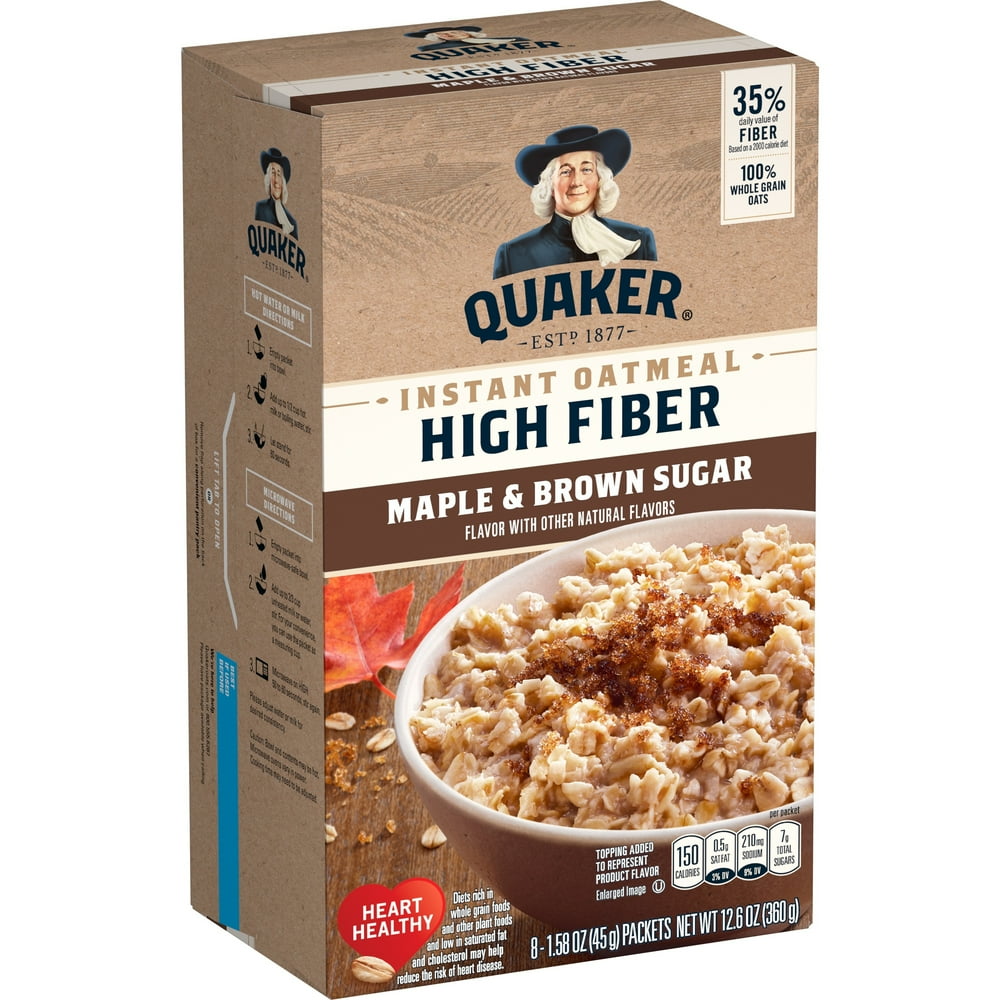 Quaker Select Starts, Instant Oatmeal, Maple Brown Sugar, High Fiber, 8