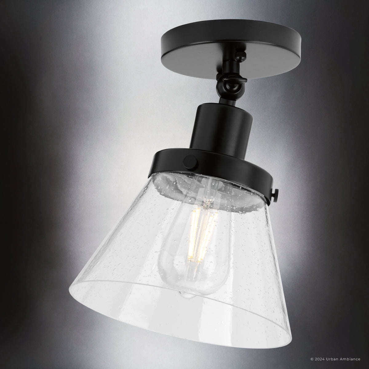 Luxury Modern Farmhouse Ceiling Light, Matte Black, UHP4661