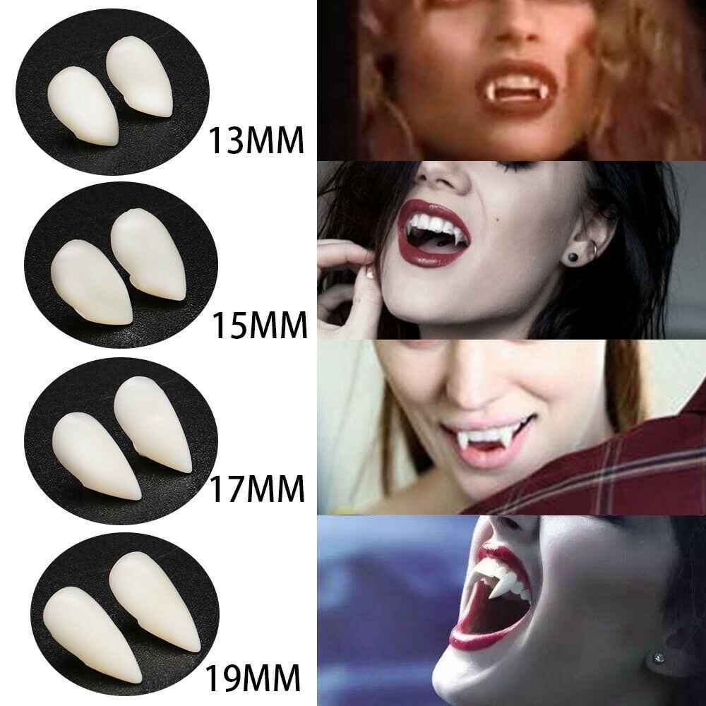 Halloween Vampire Dracula Caps Stick On Fangs Teeth Putty Adhesive Fancy Dress 