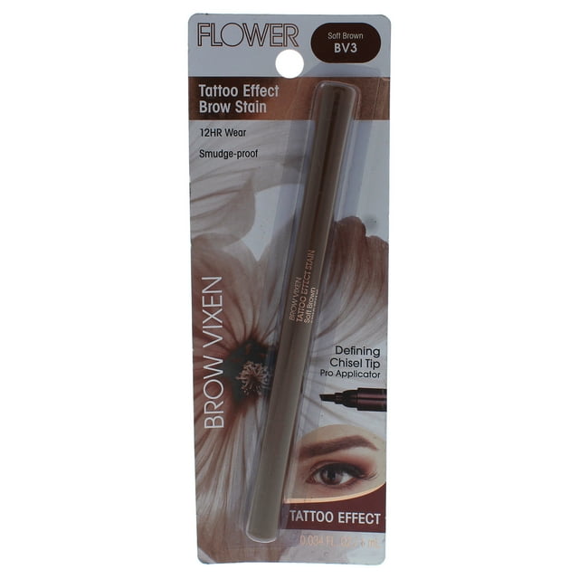Ceja Flower Flower Brow Vixen Tattoo Effect Brow Stain - BV3 Soft Brown Ceja Dama 0.034oz