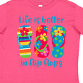 thumbnail image 4 of Inktastic Life Is Better Flip Flops Girls Toddler T-Shirt, 4 of 5
