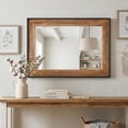 thumbnail image 4 of MODE HOME 36x24 Inch Rustic Wood Wall Mirror, Solid Wood Framed Farmhouse Mirror for Bathroom Vanity, Living Room & Entryway Decor, 4 of 7