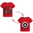 thumbnail image 1 of Kids Boys Spiderman Short Sleeve T-shirt Sequins Turn Over Pattern Changing Tops Tee, 1 of 4