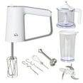 thumbnail image 2 of HOMCOM 5-in-1 Electric Hand Mixer, Handheld Mixer with Measuring Cup, 300W Immersion Blender with 5+1P Speeds, Dough Hooks, Chopper, Whisk and Mixers for Meat, Fruit, Mashed Potato and Milkshake, 2 of 9