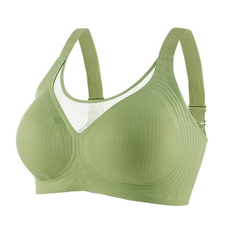 BYHONG Push Up Bra Eversocute Bra Lifting Sagging Wireless Push Up Bra Soft Sports Bras for Women Green M