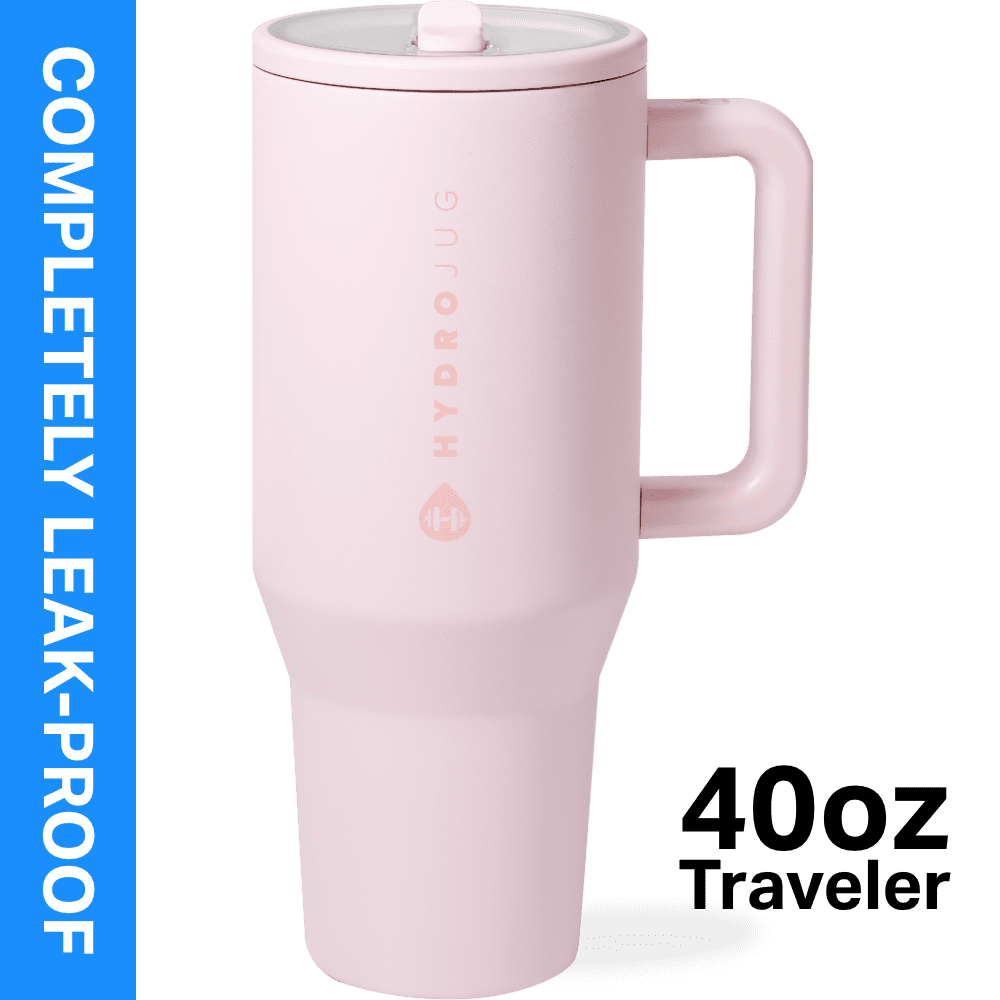 HydroJug Traveler 40 oz Insulated Water Bottle, Pink Sand photo 1