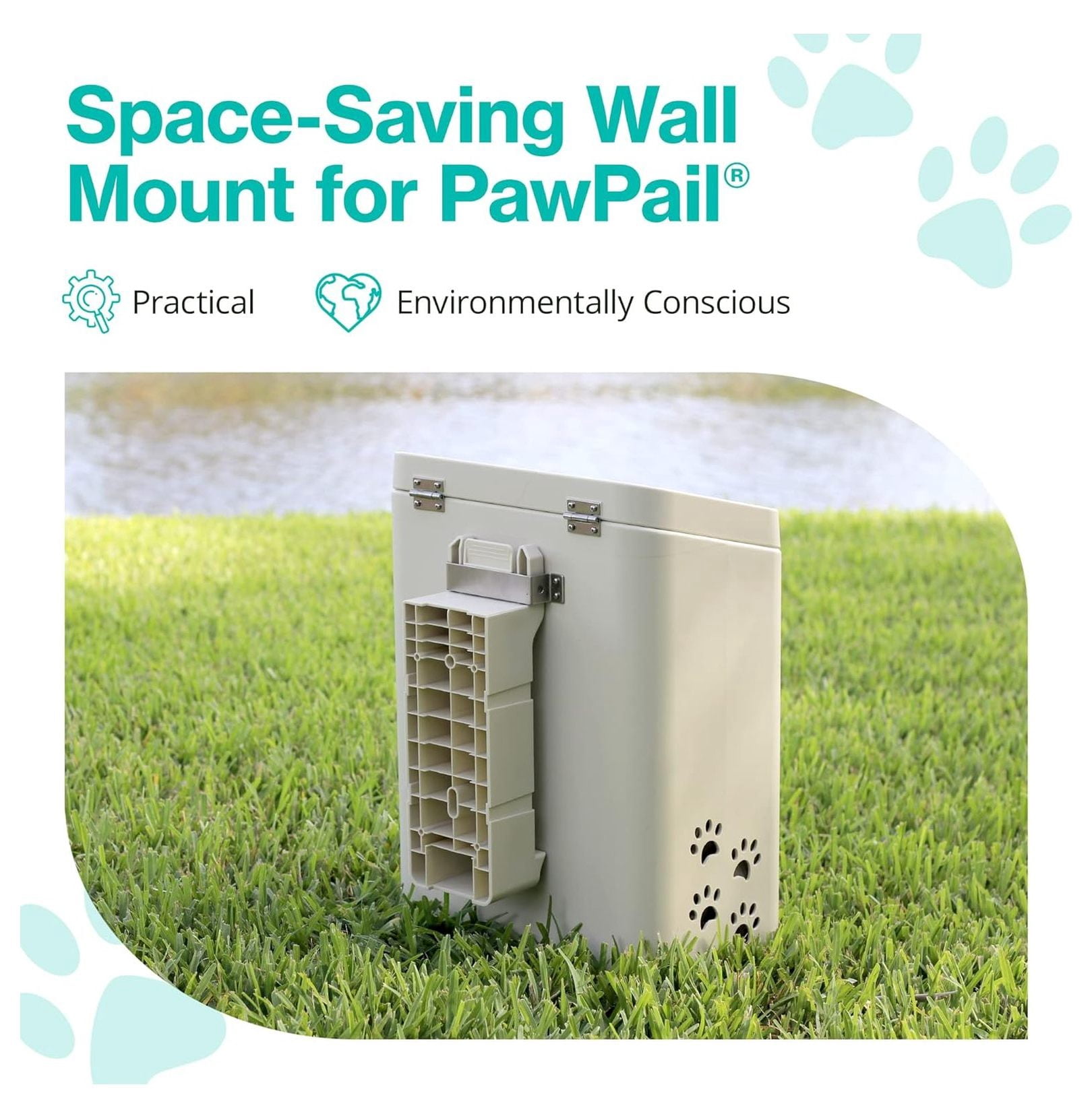 Pet Waste Station Mount - Indoor Outdoor Dog Poop Bag Dispenser Holder Kit - Wall & Post Mounting Bracket - Compatible with Most Trash Cans - Secure & Space Saving
