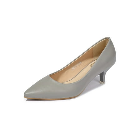 

Ritualay Womens Pumps Pointed Toe Heels Stiletto Dress Shoes Comfort Fashion Office Shoe Wedding Work Slip On Gray 8