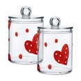 thumbnail image 2 of Watercolor Red Color Heart Dots Valentine Translucent Plastic Cans Storage Canisters with Lid Set of 4, 2 of 7