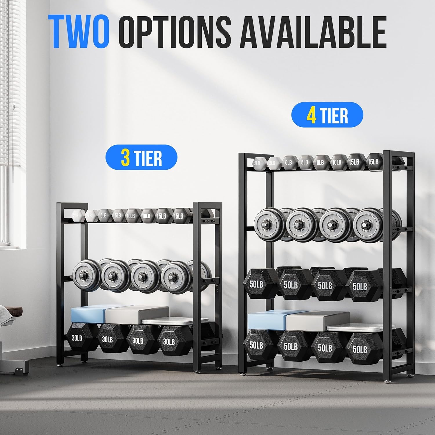 Three Tier Dumbbell Storage Rack for Home Gym