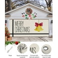thumbnail image 2 of Christmas Garage Door Banner Cover 6 x 13 ft, Christmas Cotton Hemp Bottom Bell Stripe Christmas Garage Door Decorations Holiday Christmas Backdrop Decor for Winter New Year Xmas Party, 2 of 6