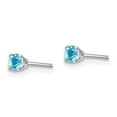 thumbnail image 6 of Auriga Fine Jewelry 14K White Gold Blue Topaz Stud Earrings for Women (L- 3mm, W- 3mm), 6 of 7