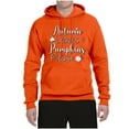 thumbnail image 2 of Wild Bobby Autumn Leaves and Pumpkins Please Black and White Distress Filter Halloween Unisex Hoodie Sweatshirt, Orange, Medium, 2 of 6