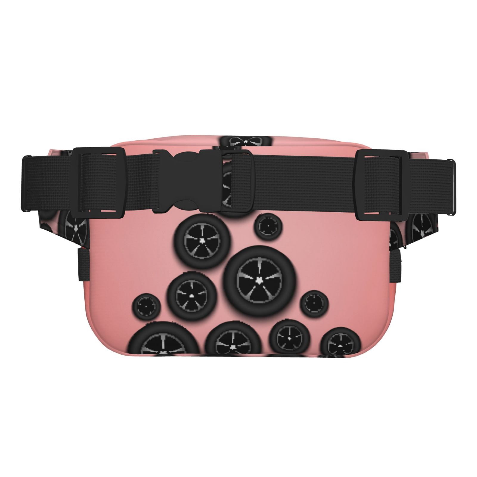 Picia Happy New Year Print Square Double-Layer Waist Bag Mini Adjustable Waist Belt Bag Exercise Running Travel Hiking