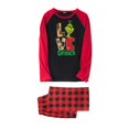 thumbnail image 2 of Conjuntos de pijamas navideños familiares a juego Grinch 2024, pijama de Grinch con parte superior y pantalones de pijama a cuadros, pijama de Grinch para niños y adultos para la familia, Mujer M, 2 of 4
