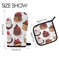 thumbnail image 2 of Yayeee Oven Mitts and Pot Holder Set of 4 Heat Resistant Kitchen Gloves Baking Hot Pad, White Chocolate Cakes, 2 of 5