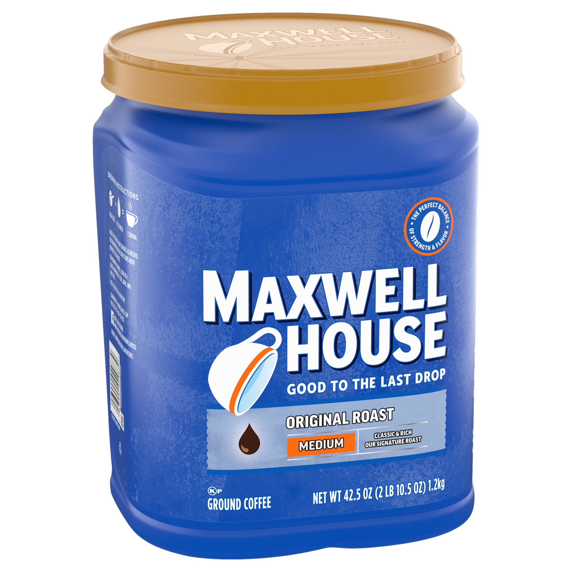 Maxwell House Smooth Medium Original Roast Ground Coffee, 42.5 oz
