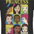 thumbnail image 2 of Junior's Disney Princess Distressed Close-Up Poster Graphic Tee Black Large, 2 of 3