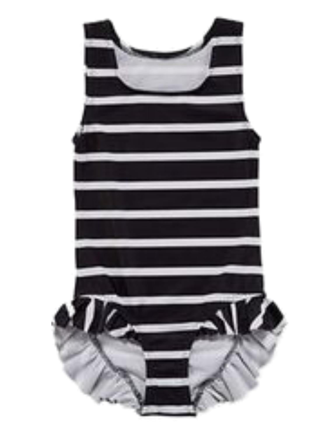 black and white stripe bathing suit