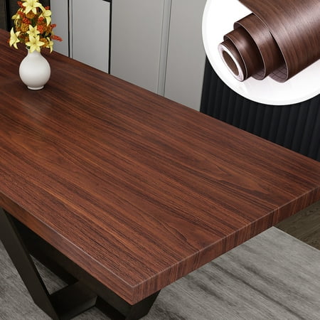 Yenhome Wood Grain Contact Paper 24" x 120" Brown Walnut Wood Wallpaper Peel and Stick Wallpaper for Kitchen Countertop Waterproof Self Adhesive Wallpaper for Cabinet