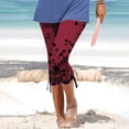 thumbnail image 3 of Bigersell Elastic Waist Capris for Women Crop Pants Womens Capris Pants for Summer Floral Printed Lightweight Capris Pants for Women Yoga Capris Leggings Side Drawstring Red-V XL, 3 of 5