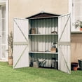 thumbnail image 1 of vidaXL Garden Shed Brown 116x45x175 cm Galvanised Steel, 1 of 5