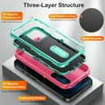thumbnail image 3 of for iPhone 12 / 12 Pro Case with Kickstand, [10FT Military Drop Protection] Rugged Heavy Duty Hard PC+Soft Silicone Rubber Bumper Hybrid Triple-Layer Case for iPhone 12 / 12 Pro,
Rose+Mint, 3 of 8