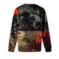 thumbnail image 6 of Halloween Fuzzy Tops for Women Printed Crew Neck Long Sleeve Trendy Spooky Festival Party Pullover Top Multicolor 04 S, 6 of 6