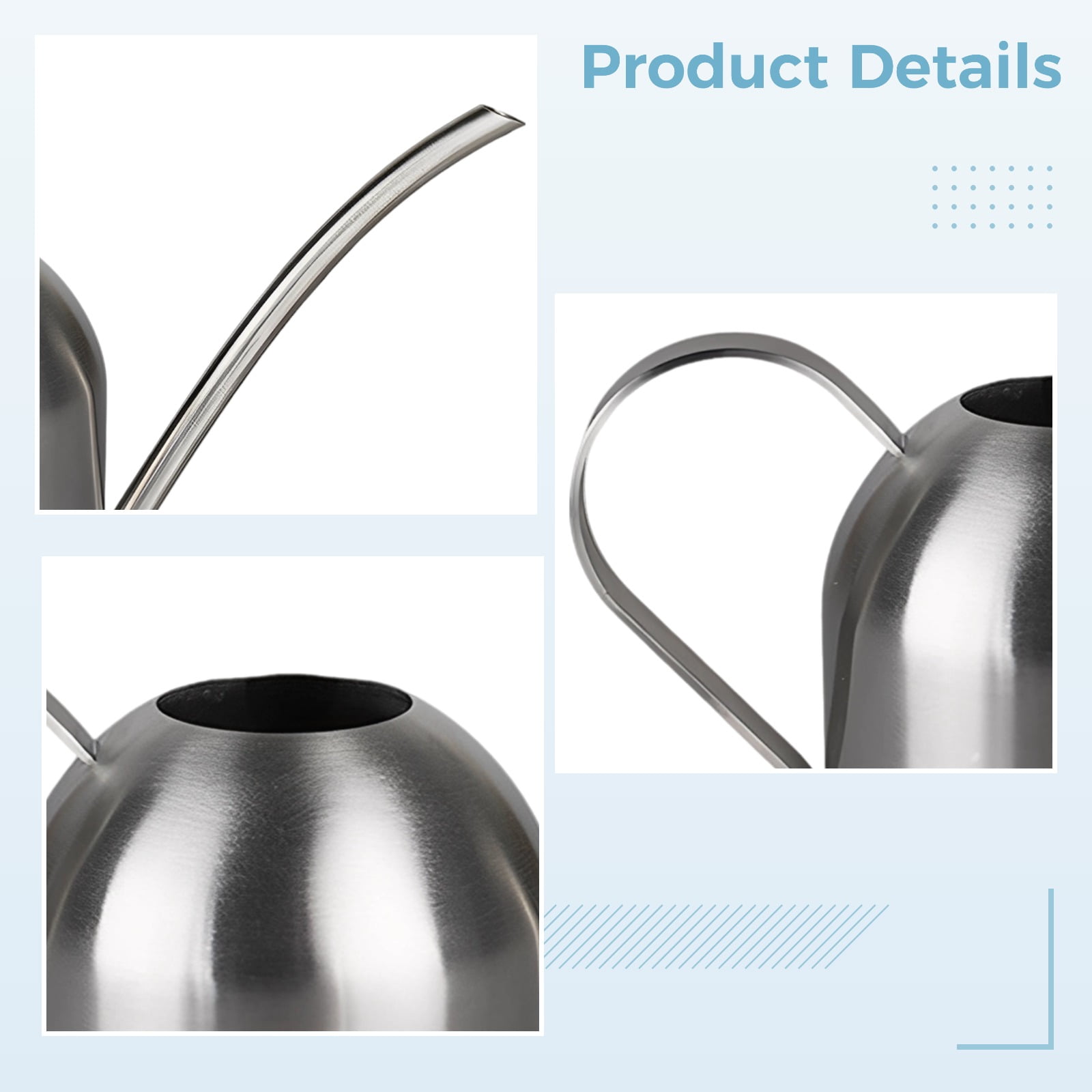 Small Stainless Steel Watering Can,8.7 Inch with Long Narrow Spout,for Indoor Plants,Succulents,Herbs,Potted Plants,Precise Watering,Kitchen Window Garden