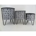 thumbnail image 1 of Set Of 3 Bees On White Washed Honeycomb Pattern With Metal Frame Planters, 1 of 1