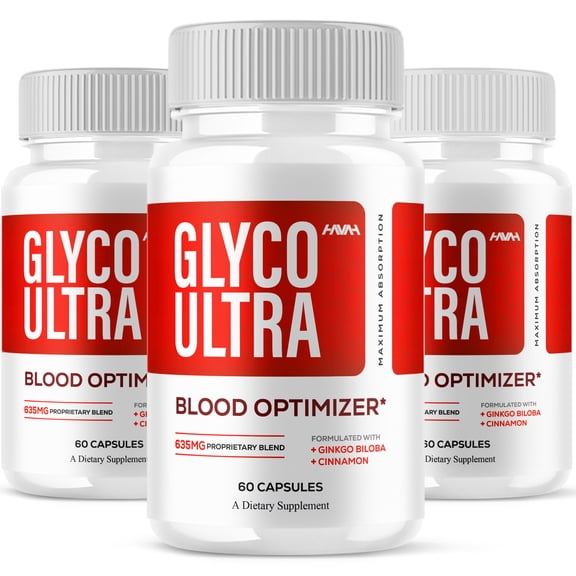 (3 Pack) Glyco Ultra Blood Optimizer Capsules, GlycoUltra Advanced Formula Support Supplement (180 Capsules)