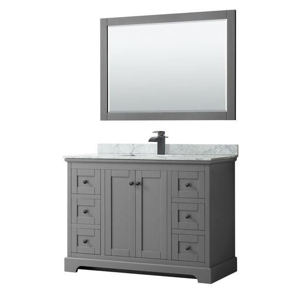 Wyndham Collection WCV232348SGBCMUNSM46 Avery 48" Free Standing Single Basin Vanity Set -