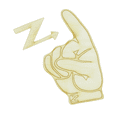 thumbnail image 2 of Pack of 1, 6 Inch x 1/8 Inch Z American Sign Language Detailed Wood Letters for Children or Adult Art and Craft Project, Home Décor and DIY Fun, Made in USA, 2 of 2