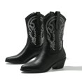 thumbnail image 2 of SACFOF Women's Mid Calf The Western Cowgirl Boots Fashion Pointy Toe Embroidered Cowboy Boots For Women Chunky Low Heel Booties, 2 of 6