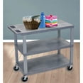 thumbnail image 4 of Luxor 18" x 32" Three Shelf Flat Utility Cart - Gray, 4 of 4