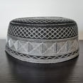 thumbnail image 3 of YAOBAMM Retro Hat Prayer Hat Embroidery Pattern Exquisite Workmanship Flat Top Men Nation Bowler Traditional Hat, 3 of 7