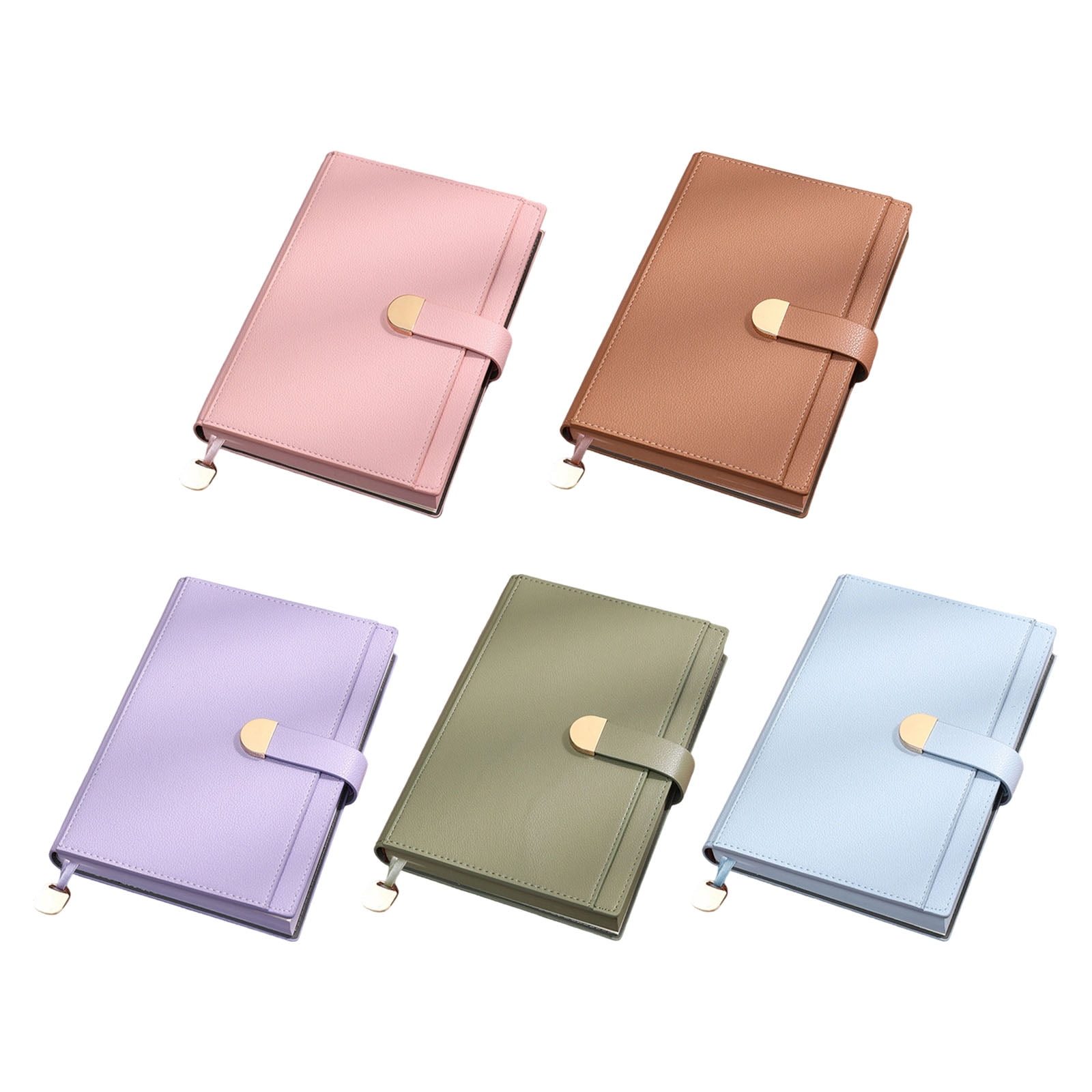Professional PU Leather Notebook 300 Pages Lined Ribbon Bookmarks Button Closure Hardcover Journal for Writing