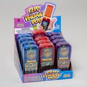 LOLLIPOP FLIP PHONE POP 3ASST 12 CT COUNTER DISPLAY, Case Pack of 144