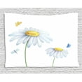 thumbnail image 1 of Country Decor Tapestry, Chamomiles Moths Dragonflies Refreshing Nature Print with Light Colors, Wall Hanging for Bedroom Living Room Dorm Decor, 80W X 60L Inches, White Yellow, by Ambesonne, 1 of 2
