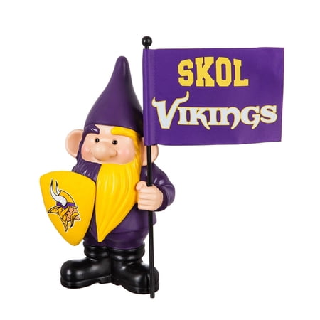 UPC: 0808412035098 | Evergreen Minnesota Vikings  Flag Holder Gnome
