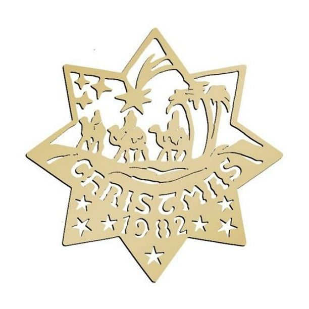 Biedermann & Sons D1982 Dated Brass Christmas Ornament HandCut