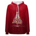 thumbnail image 4 of Chandail en Molleton Oversize de Noël pour Femmes Mode Imprimé Pull Tops Manches Longues Blouse à Capuche Chandail en Molleton Cadeau de Noël en Solde, 4 of 5